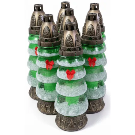 ZNICZ CHOINKA DUŻA Z BROKATEM - 764 ( 1 opakowanie 7 szt. )